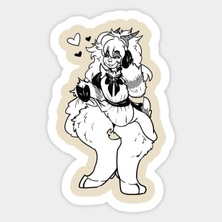 Anthro Goat Maid Sticker